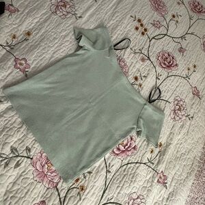 Forever 21 Asymmetrical Green Cut Out Blouse